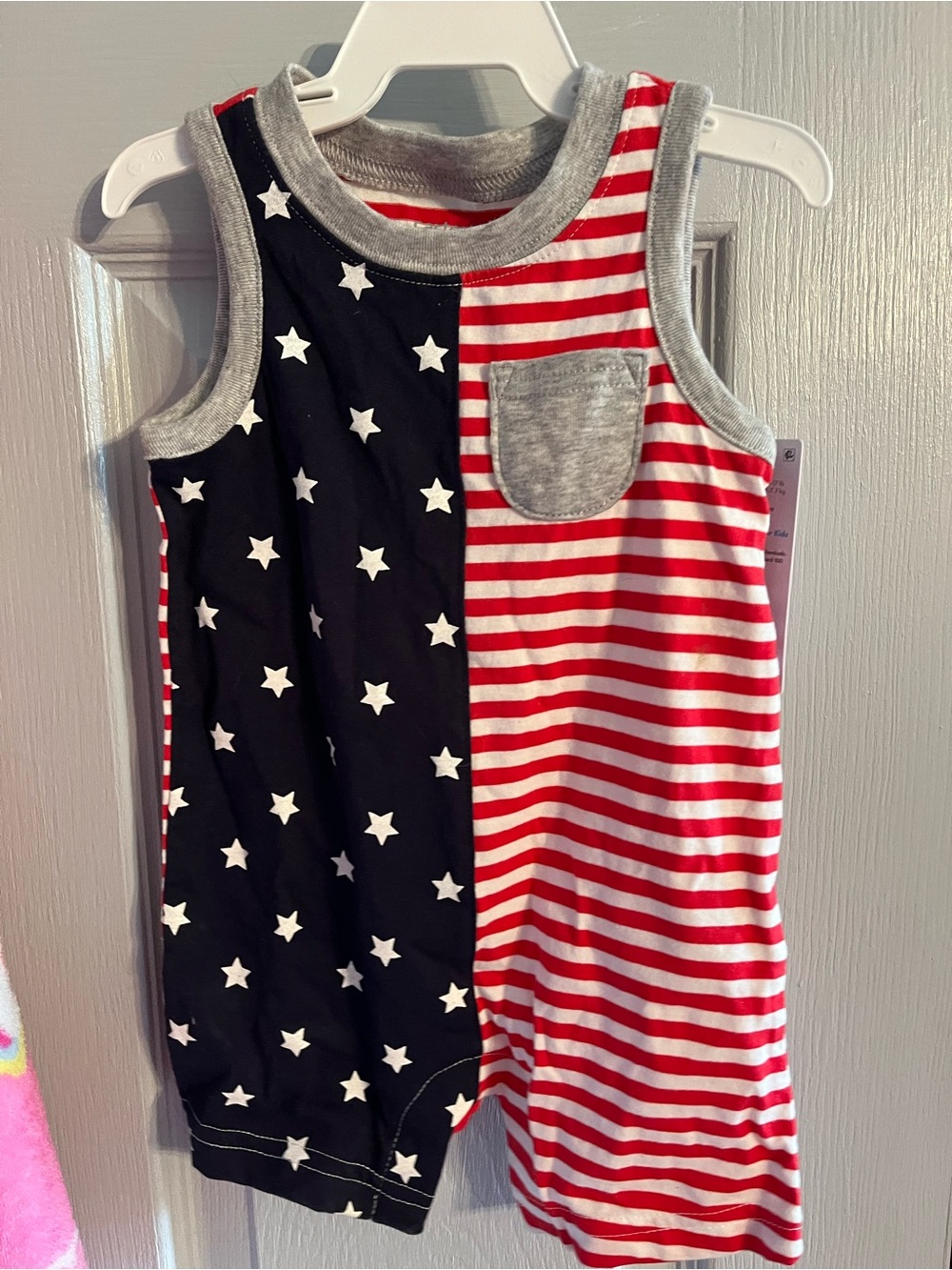 Carter's Red White and Navy Stars & Stripes One-Piece